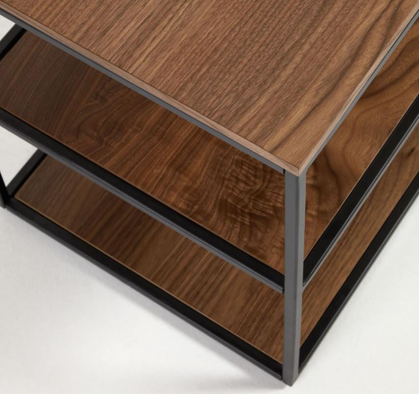 Comoda TV neagra/maro inchis din metal 160 cm Yoana Kave Home
