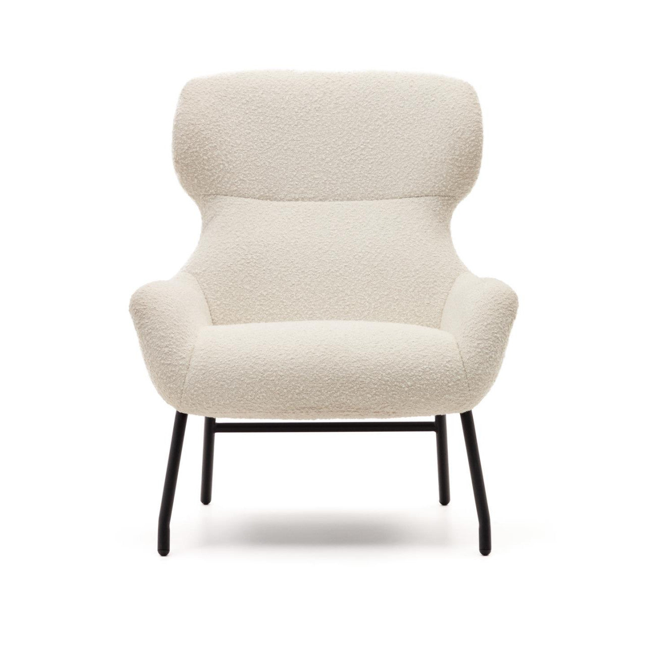 Fotoliu alb din textil Belina Shearling Kave Home