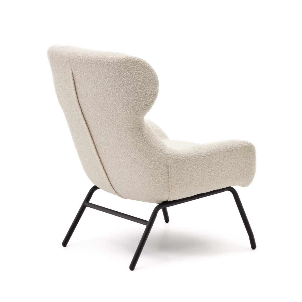 Fotoliu alb din textil Belina Shearling Kave Home