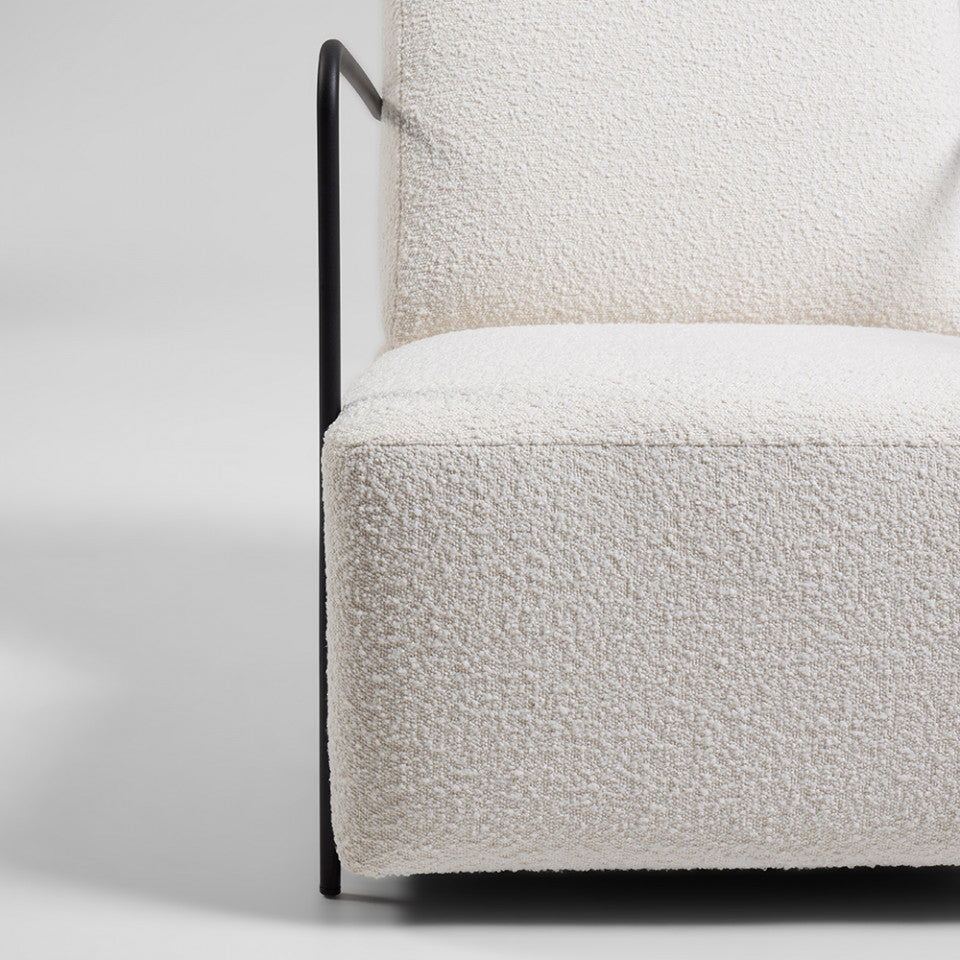 Fotoliu alb din textil Gamer Kave Home