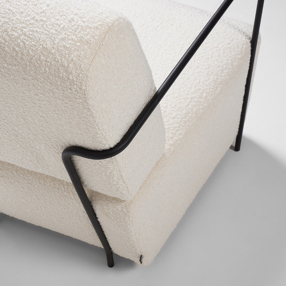 Fotoliu alb din textil Gamer Kave Home