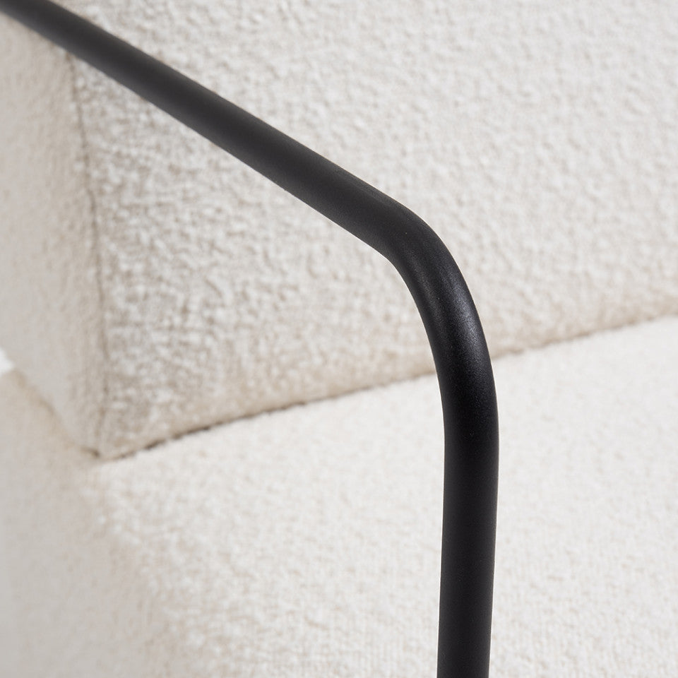 Fotoliu alb din textil Gamer Kave Home