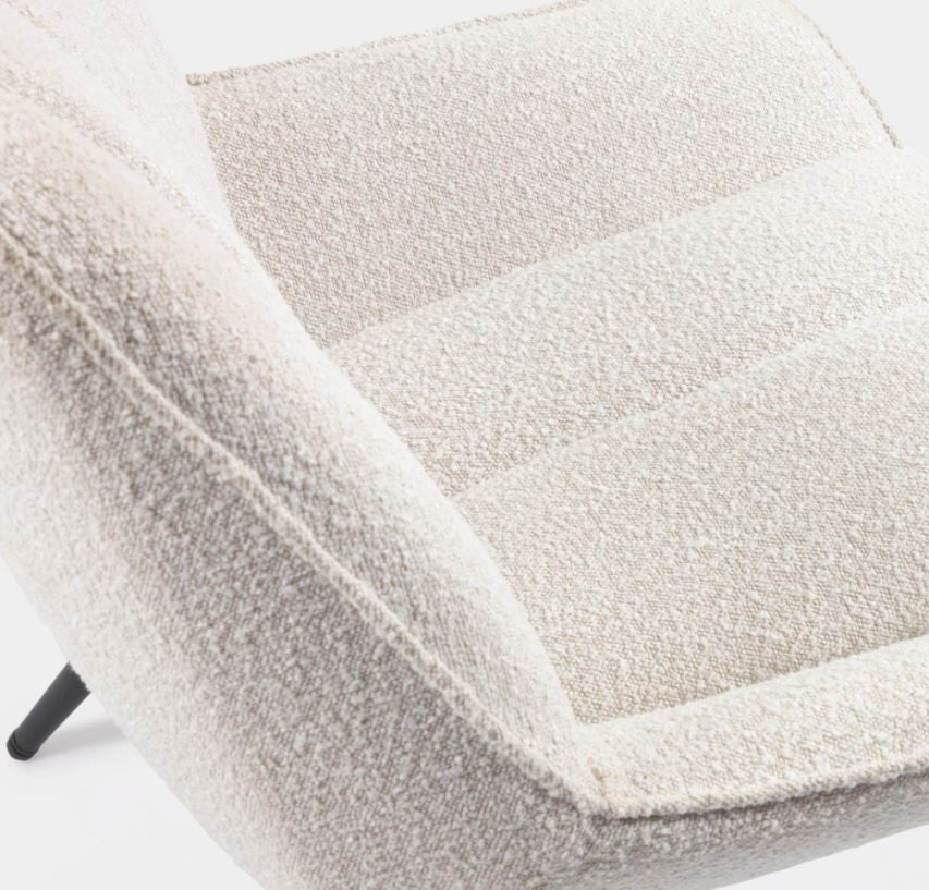 Fotoliu alb din textil Marlina Kave Home
