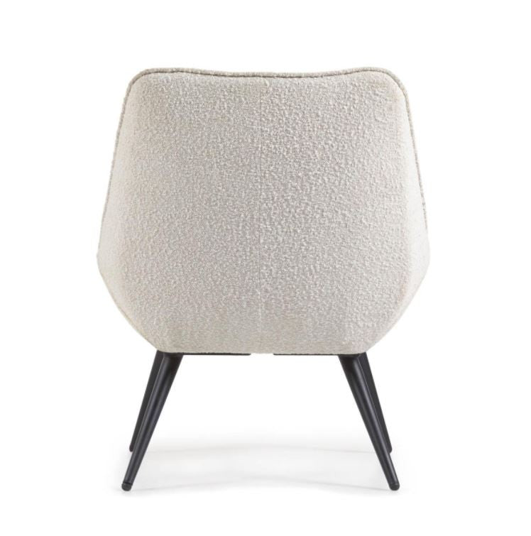 Fotoliu alb din textil Marlina Kave Home