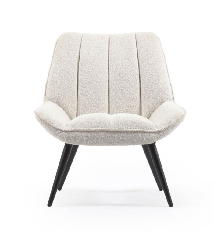 Fotoliu alb din textil Marlina Kave Home