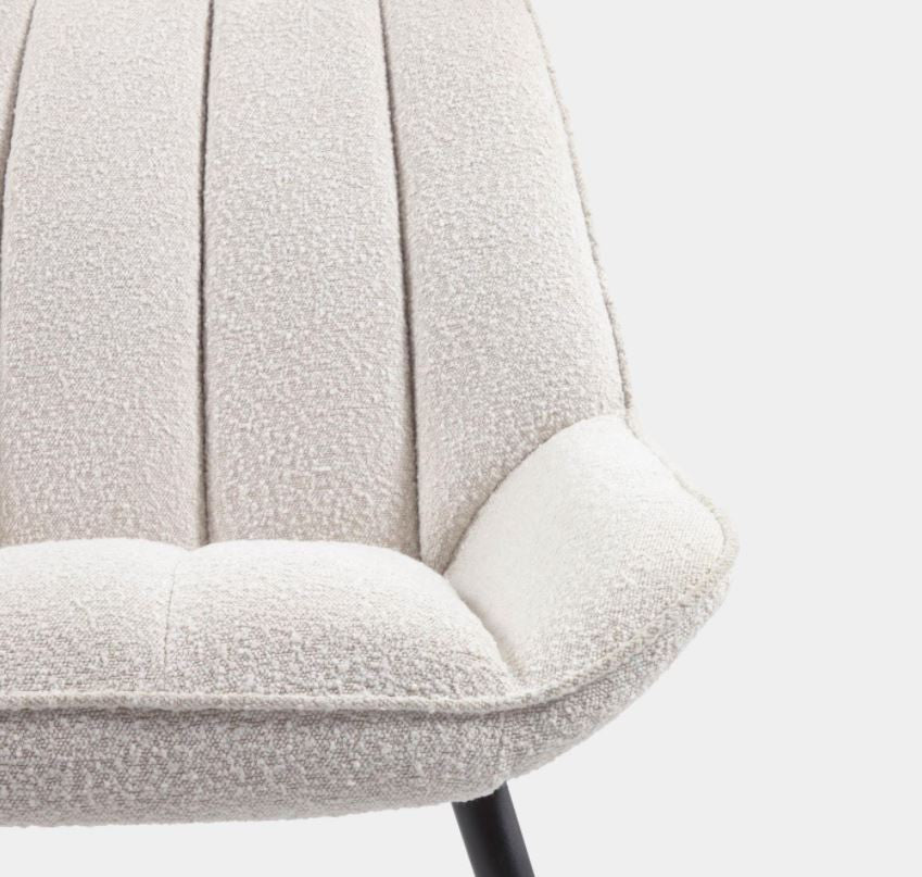 Fotoliu alb din textil Marlina Kave Home