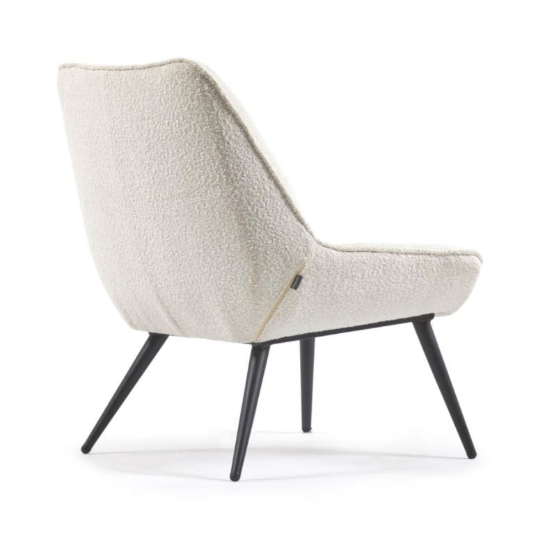 Fotoliu alb din textil Marlina Kave Home
