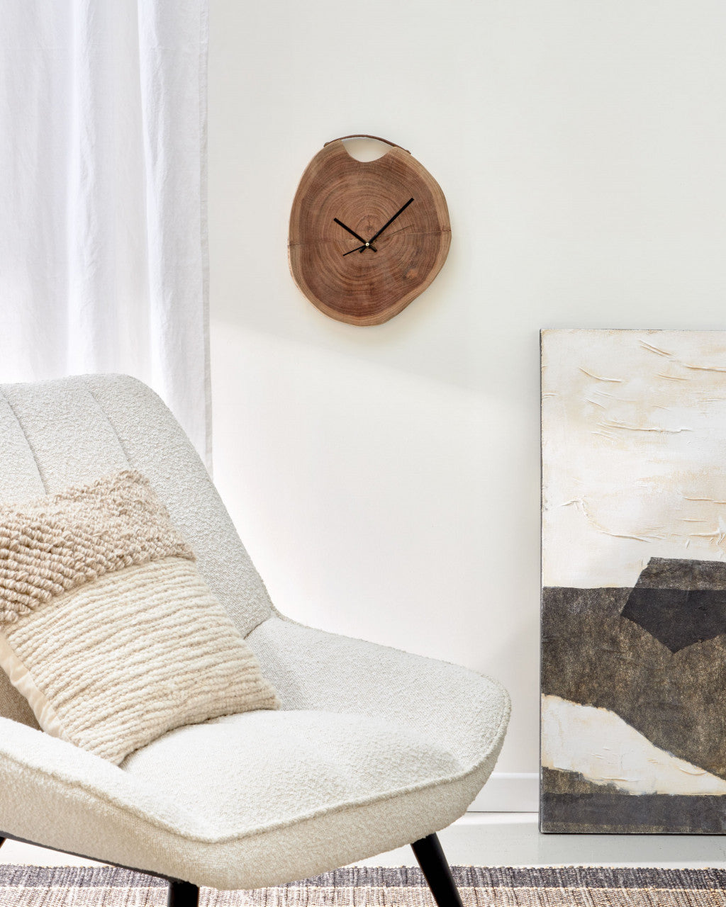 Fotoliu alb din textil Marlina Kave Home