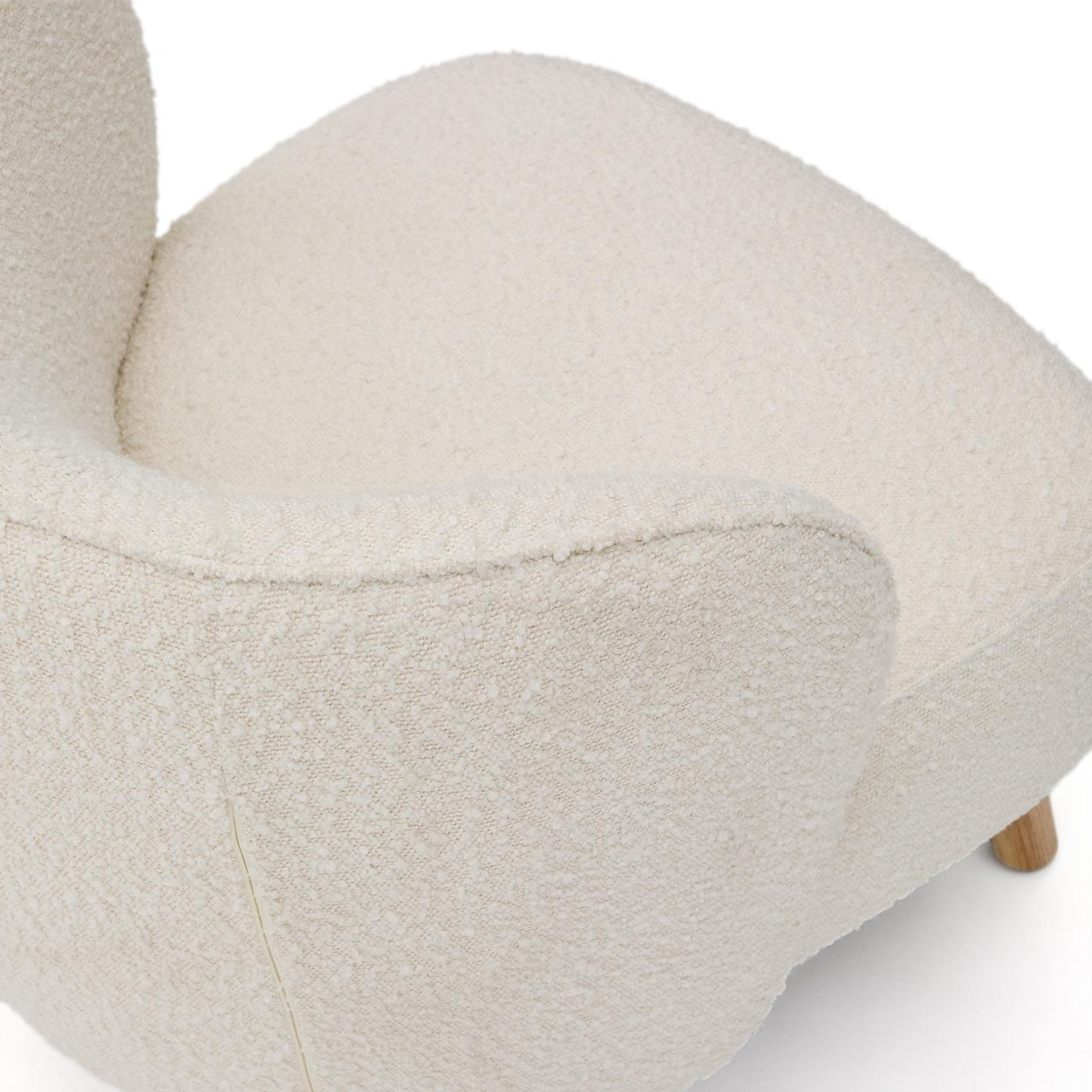 Fotoliu alb din textil Ulit Boucle Kave Home