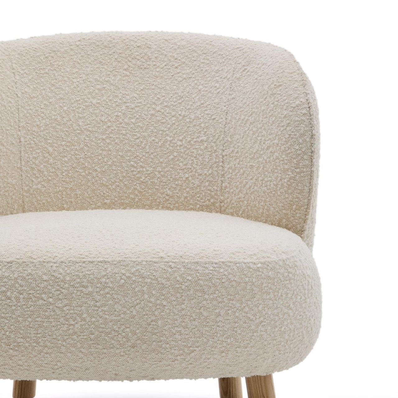 Fotoliu alb din textil Ulit Boucle Kave Home