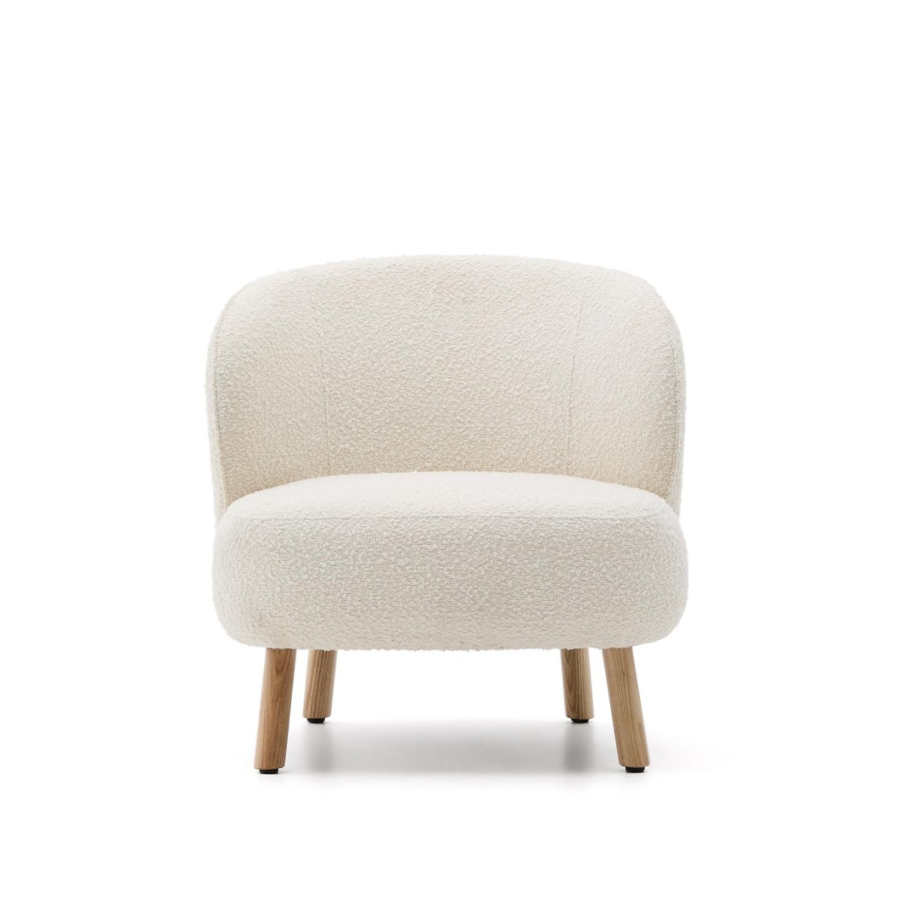 Fotoliu alb din textil Ulit Boucle Kave Home