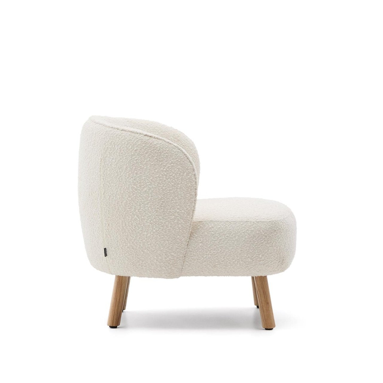 Fotoliu alb din textil Ulit Boucle Kave Home