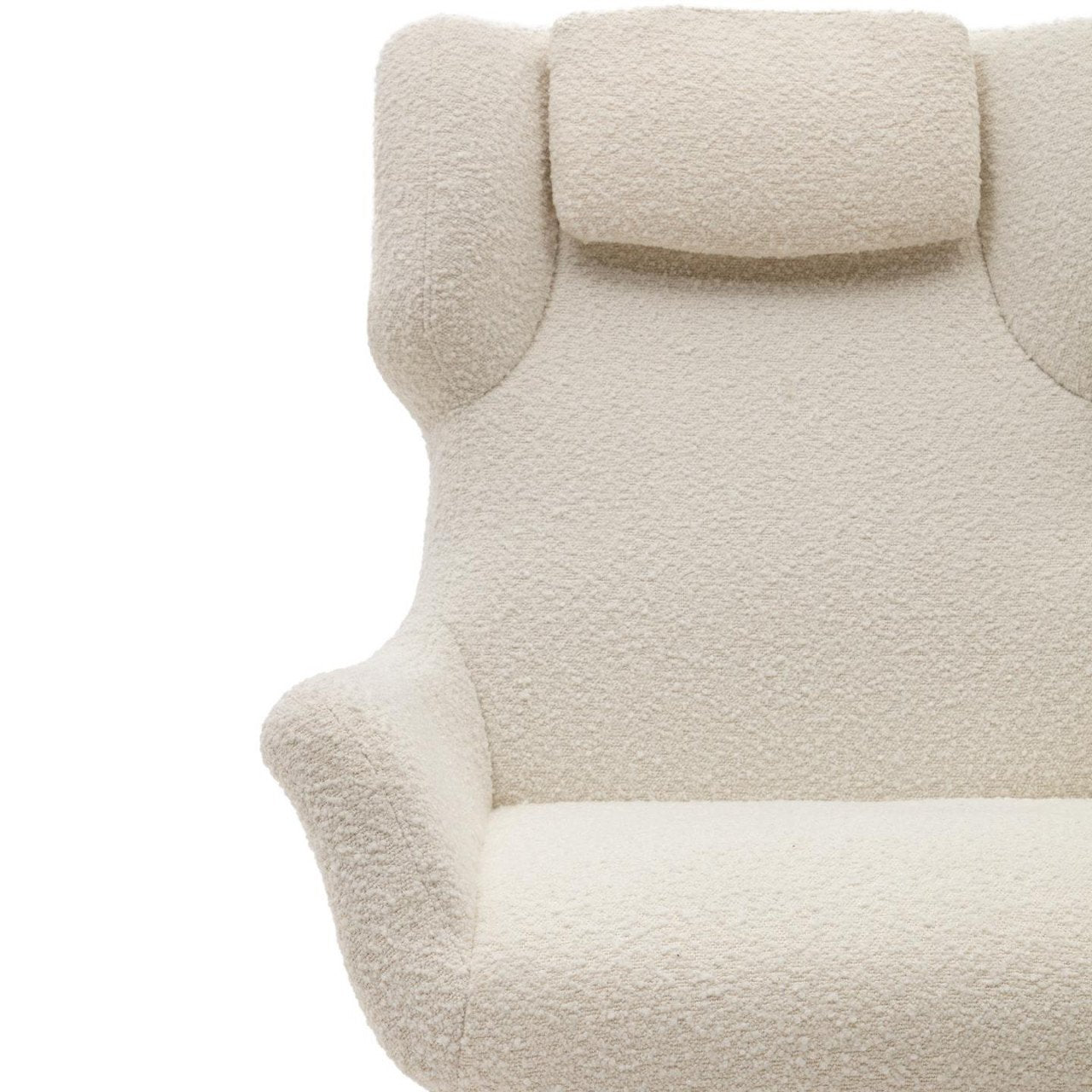 Fotoliu alb din textil Zalina Kave Home