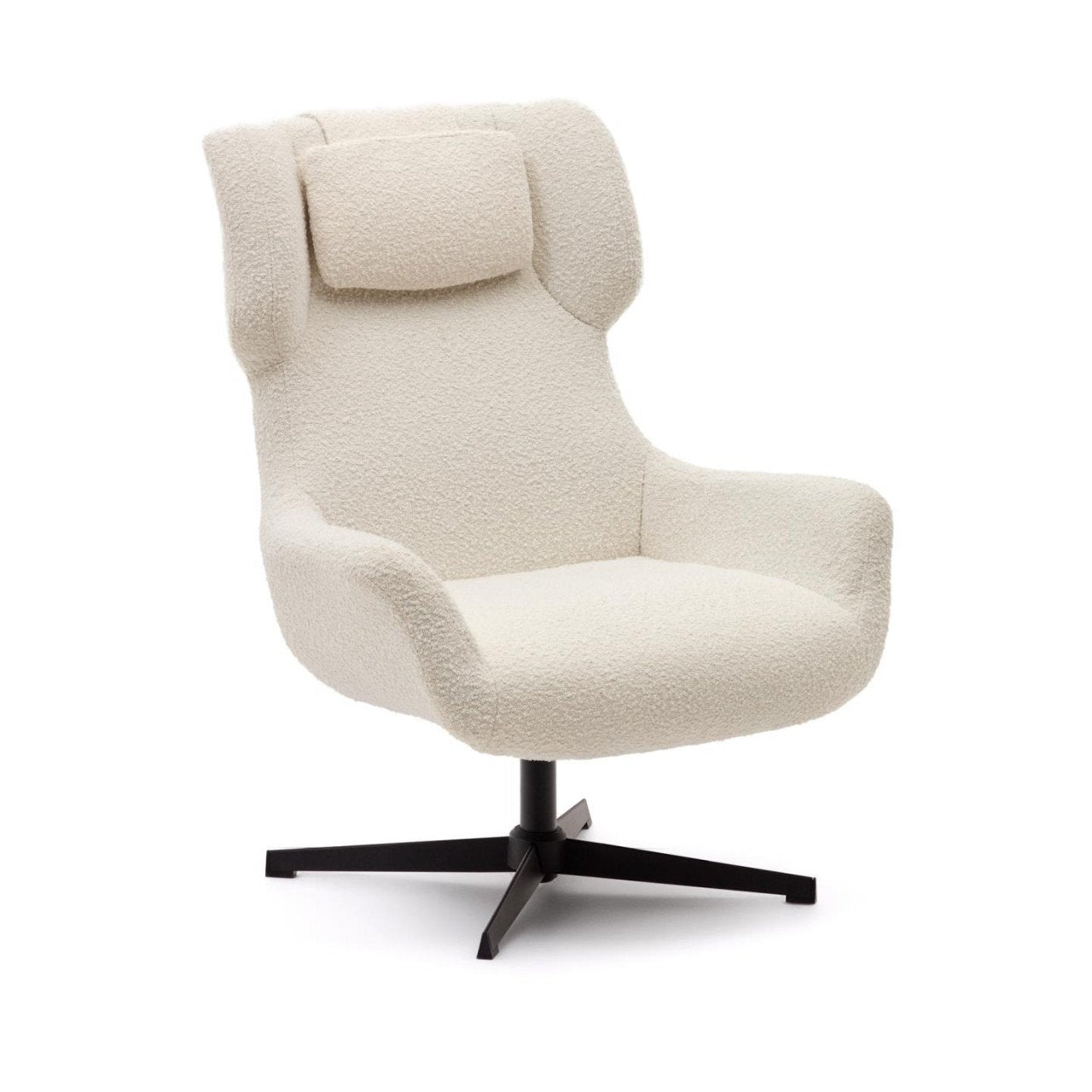 Fotoliu alb din textil Zalina Kave Home