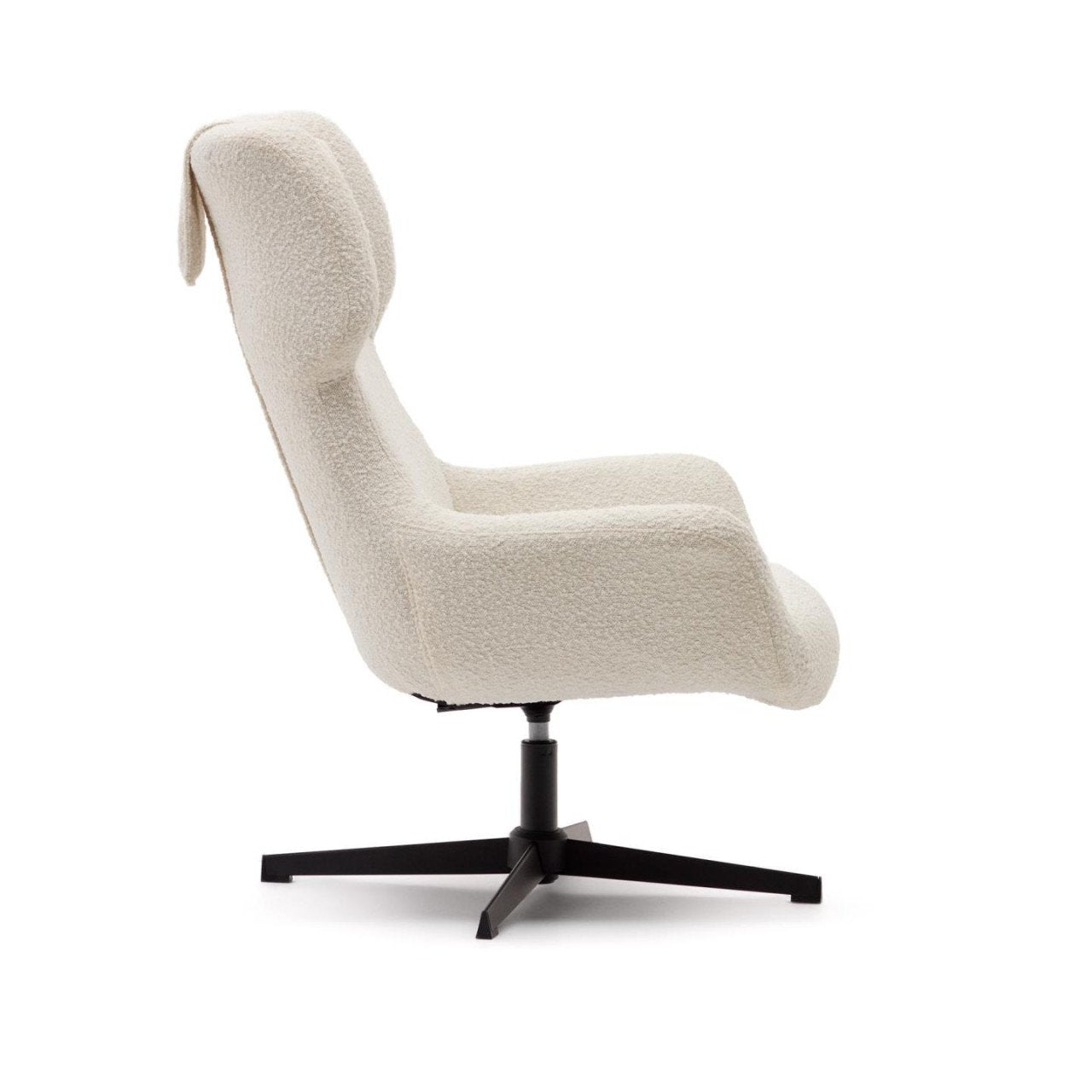 Fotoliu alb din textil Zalina Kave Home