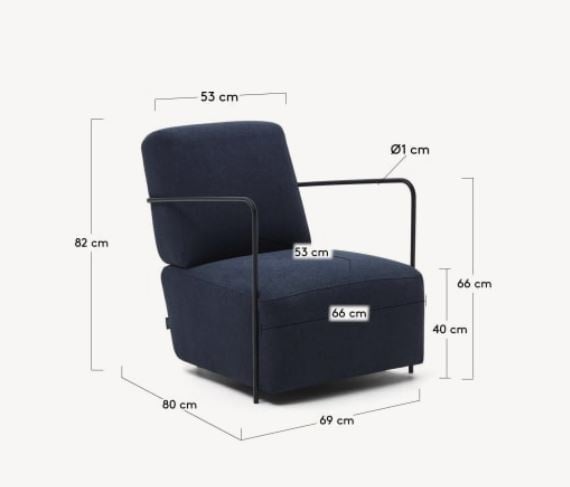 Fotoliu albastru din textil Gamer Kave Home