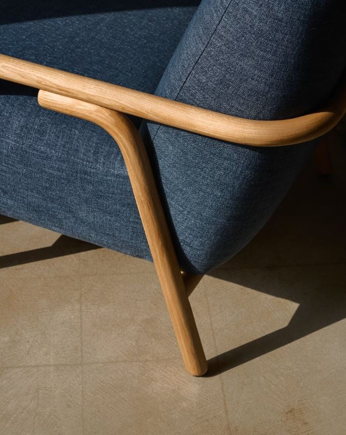 Fotoliu albastru din textil Sylo Kave Home