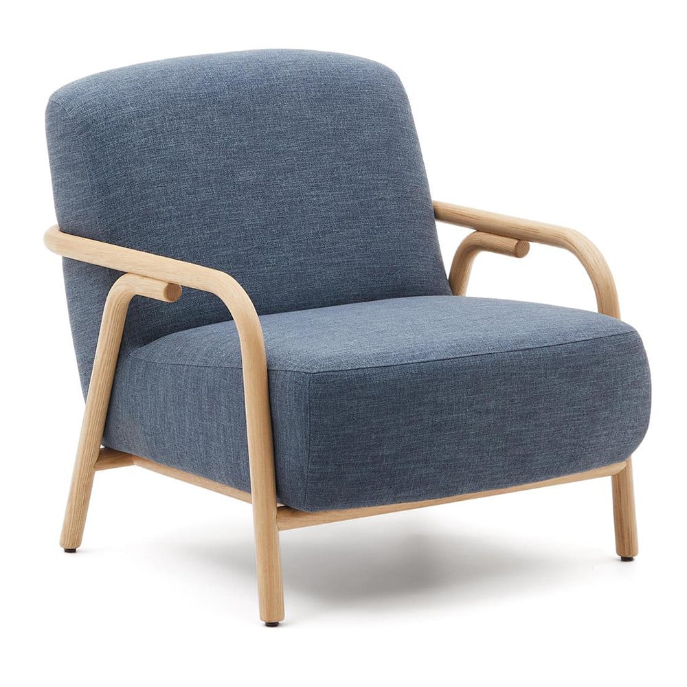 Fotoliu albastru din textil Sylo Kave Home