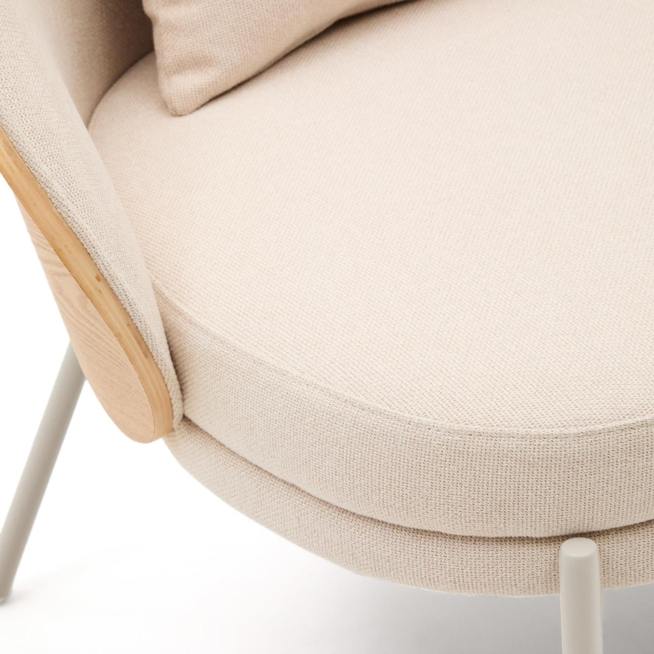 Fotoliu bej din piele ecologica Eamy Chenille Kave Home