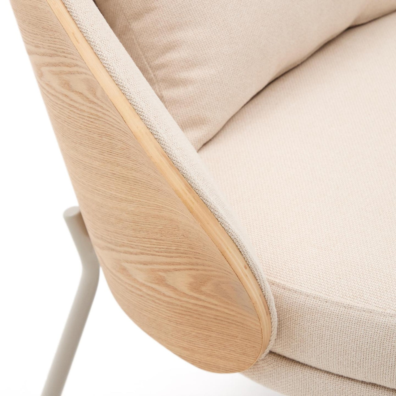 Fotoliu bej din piele ecologica Eamy Chenille Kave Home