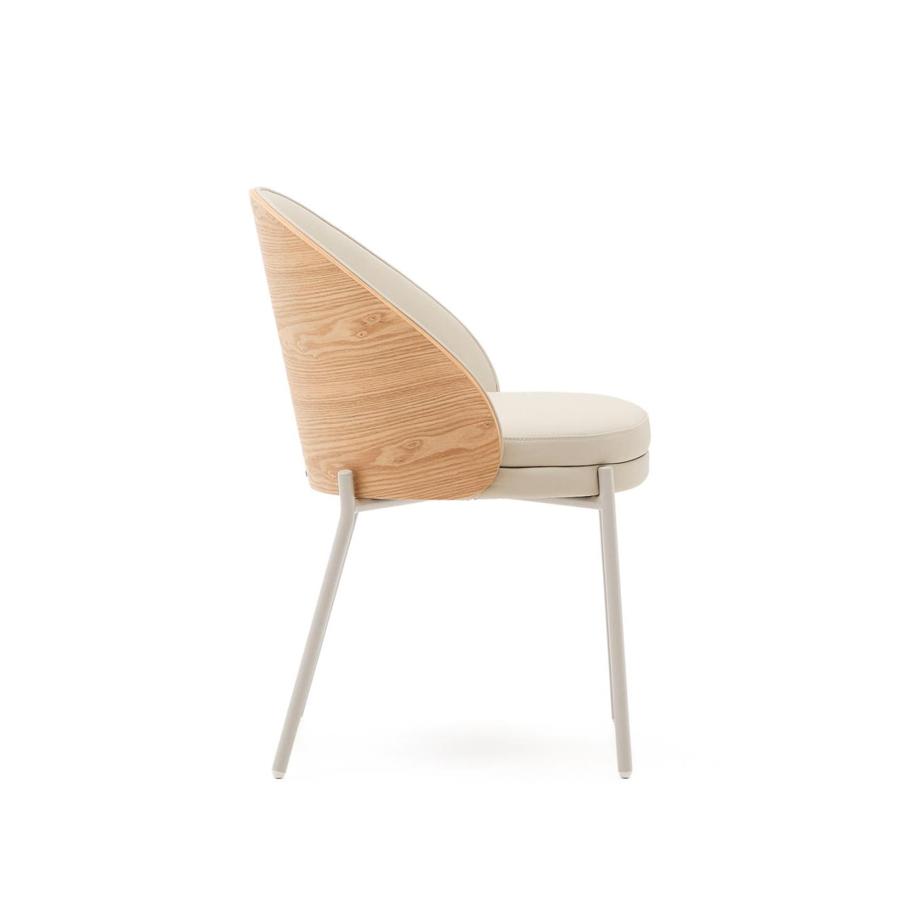 Fotoliu bej din piele ecologica Eamy Small Kave Home