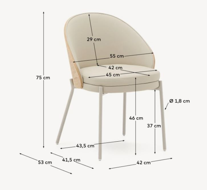 Fotoliu bej din piele ecologica Eamy Small Kave Home