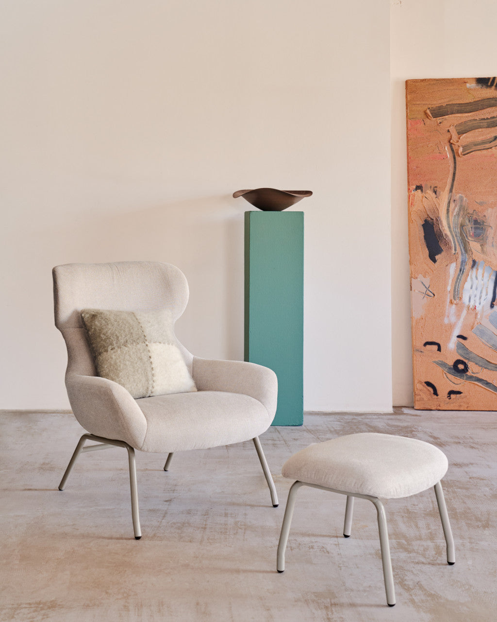 Fotoliu bej din textil Belina Kave Home