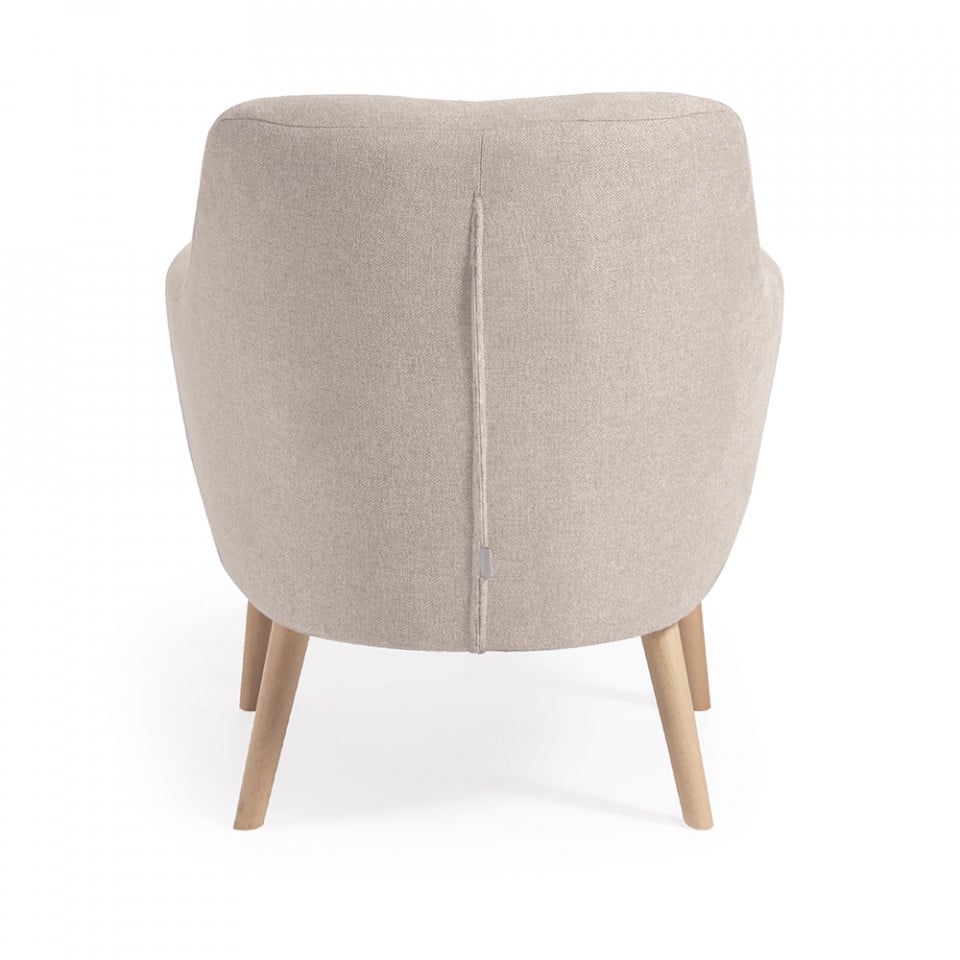 Fotoliu bej din textil Candela Kave Home