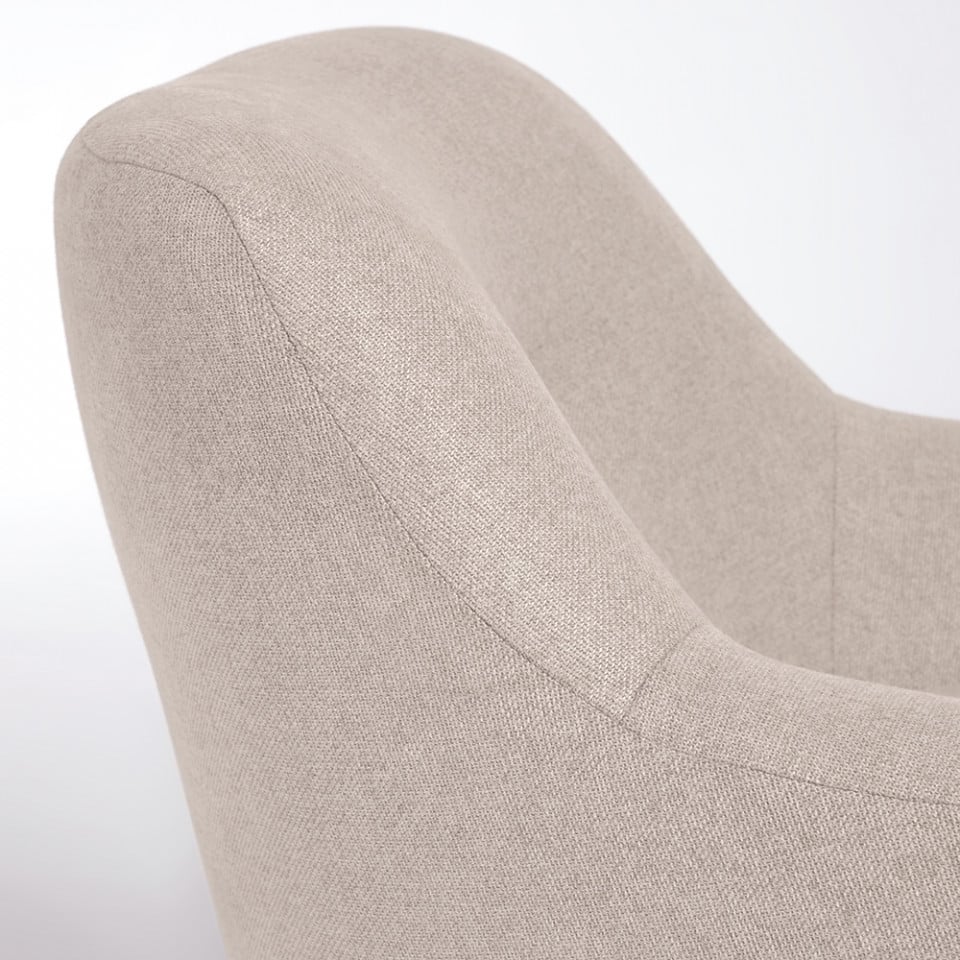 Fotoliu bej din textil Candela Kave Home