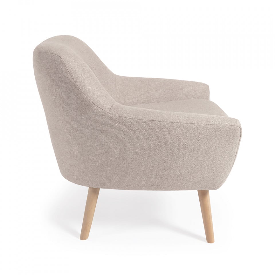 Fotoliu bej din textil Candela Kave Home