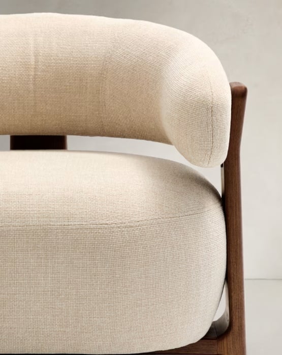 Fotoliu bej din textil Granite Chenille Kave Home