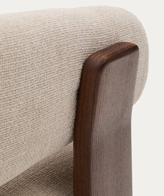 Fotoliu bej din textil Granite Chenille Kave Home