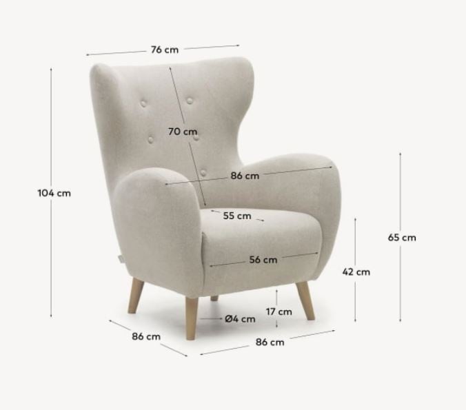 Fotoliu bej din textil Patio Kave Home