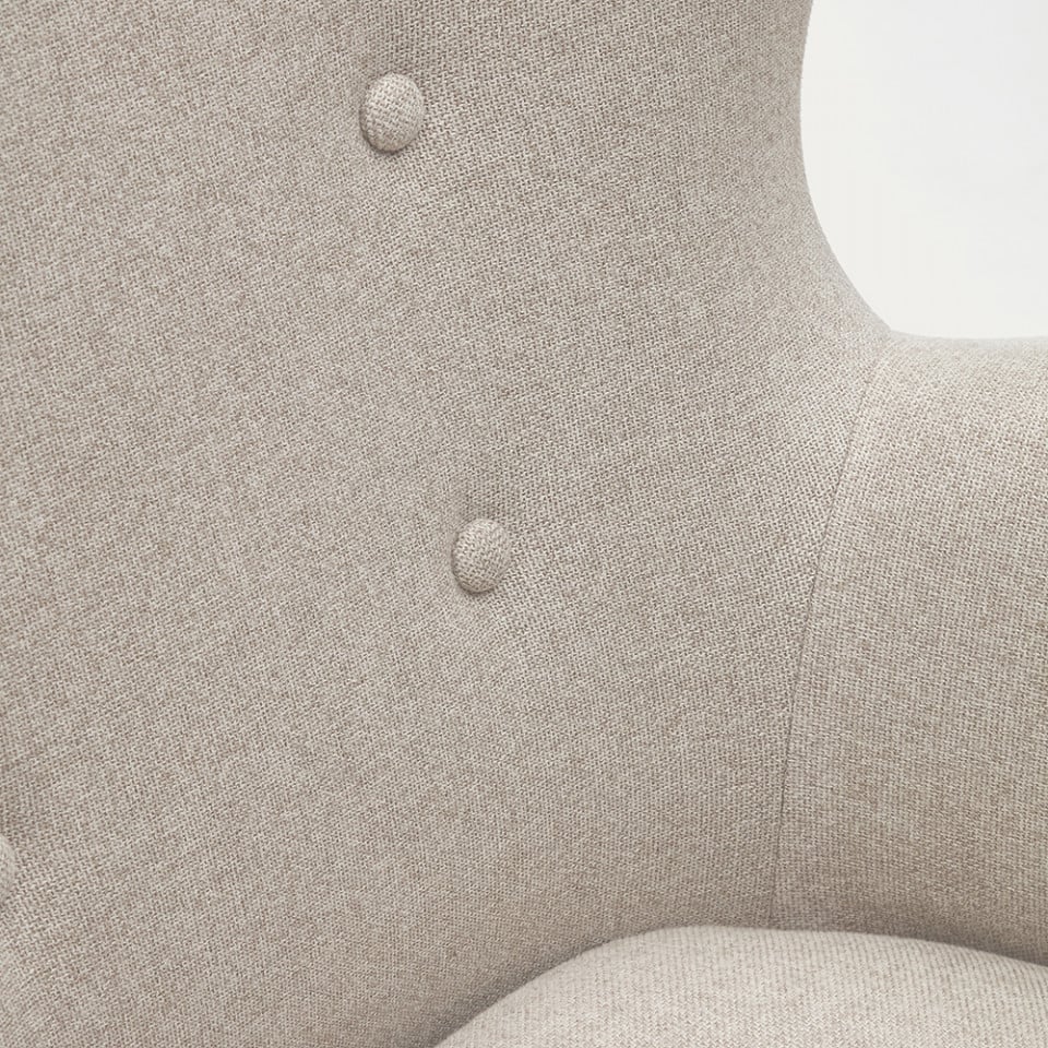 Fotoliu bej din textil Patio Kave Home