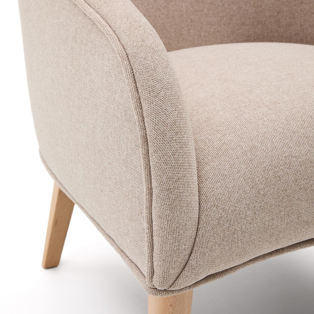 Fotoliu bej/maro din textil Bobly Kave Home