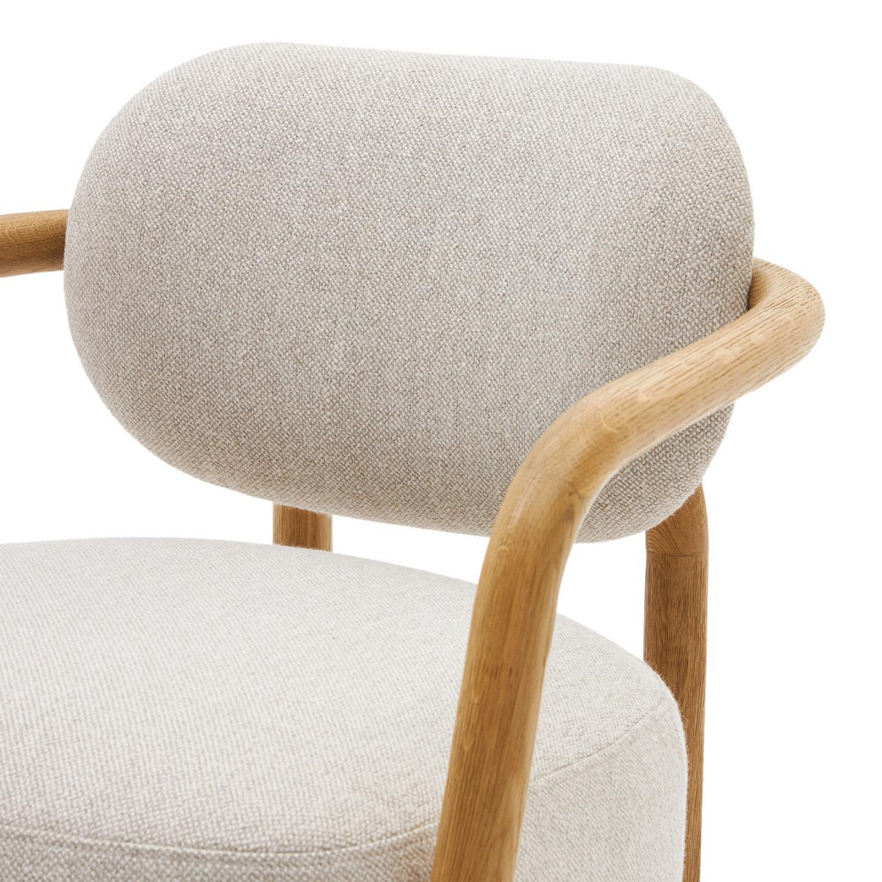 Fotoliu bej/maro din textil Melqui Kave Home