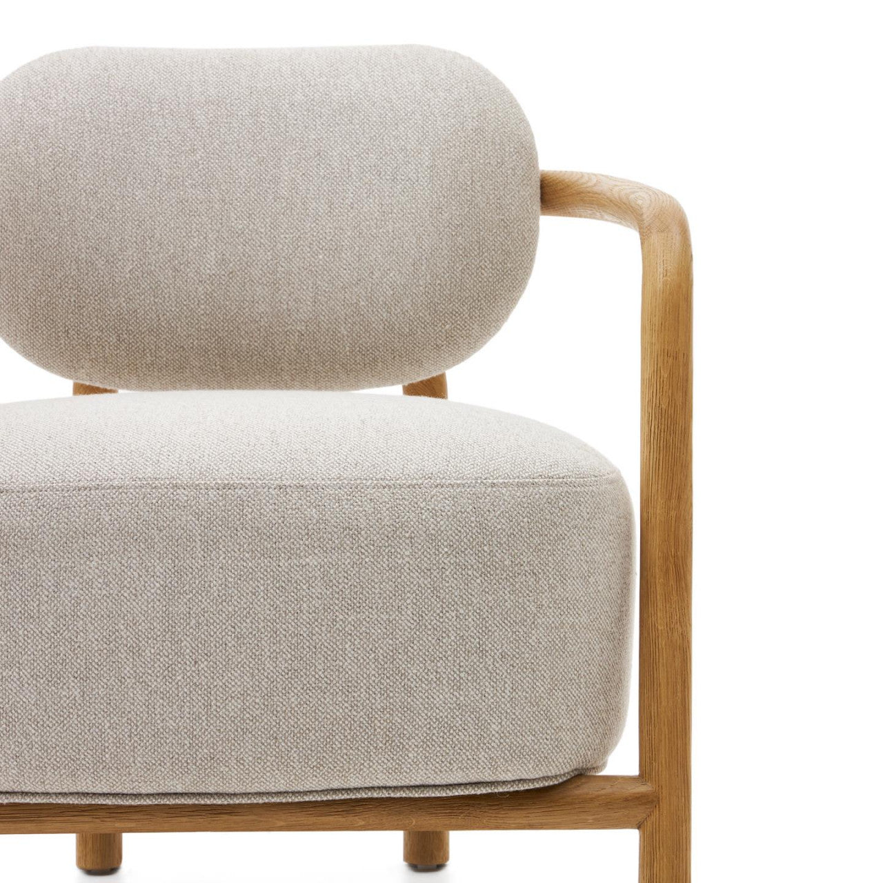 Fotoliu bej/maro din textil Melqui Kave Home