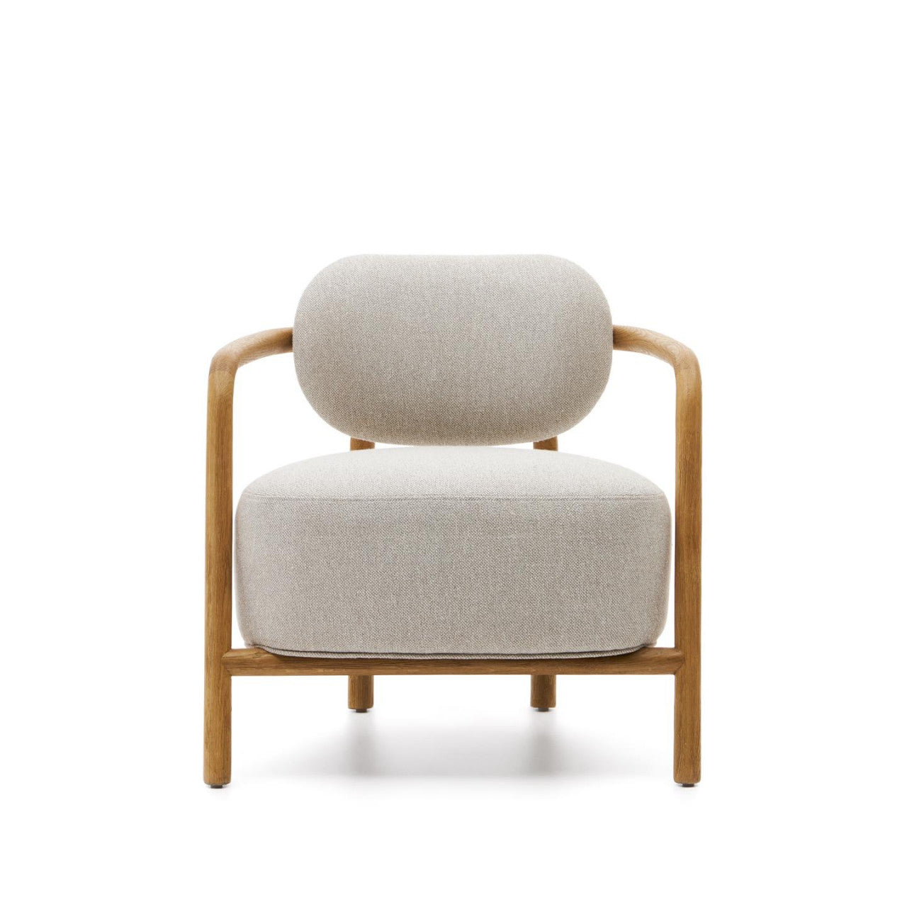 Fotoliu bej/maro din textil Melqui Kave Home