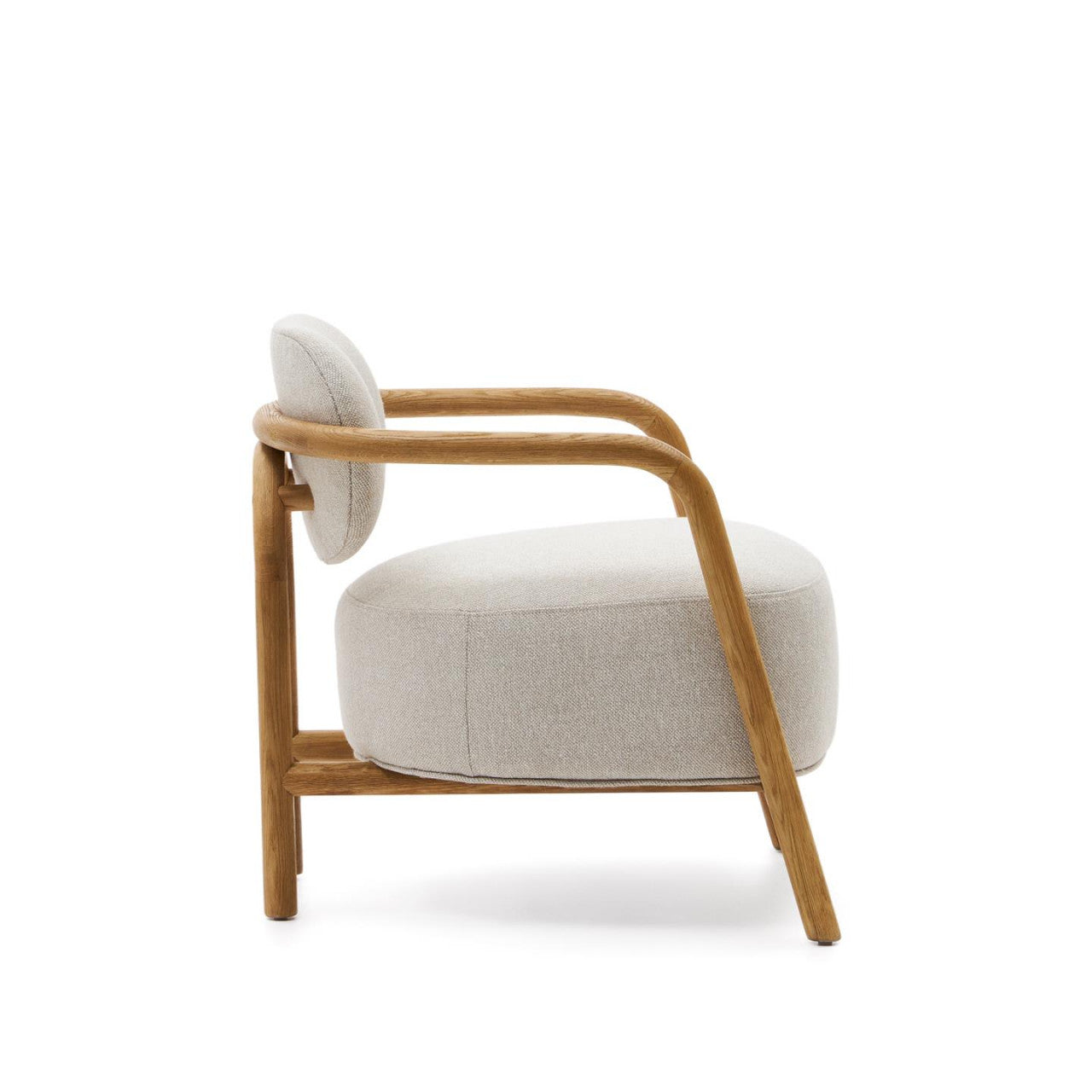 Fotoliu bej/maro din textil Melqui Kave Home