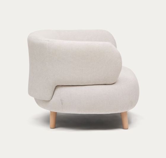 Fotoliu bej perla din textil Luisa Kave Home