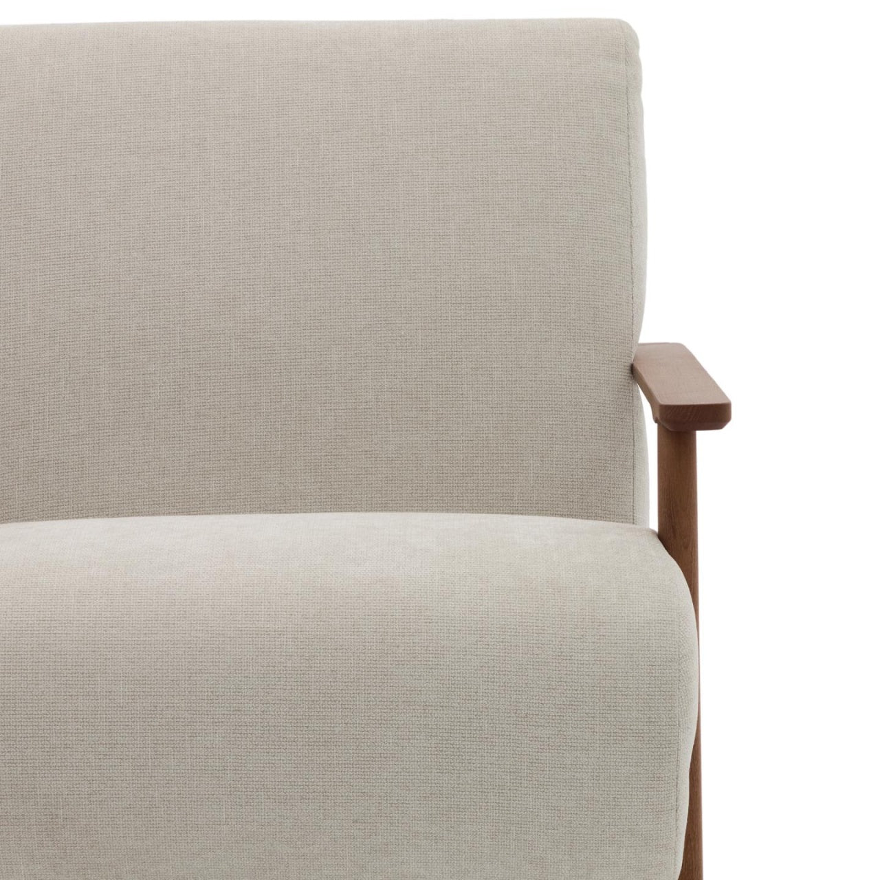 Fotoliu bej perla/maro din textil Meghan Chenille Kave Home