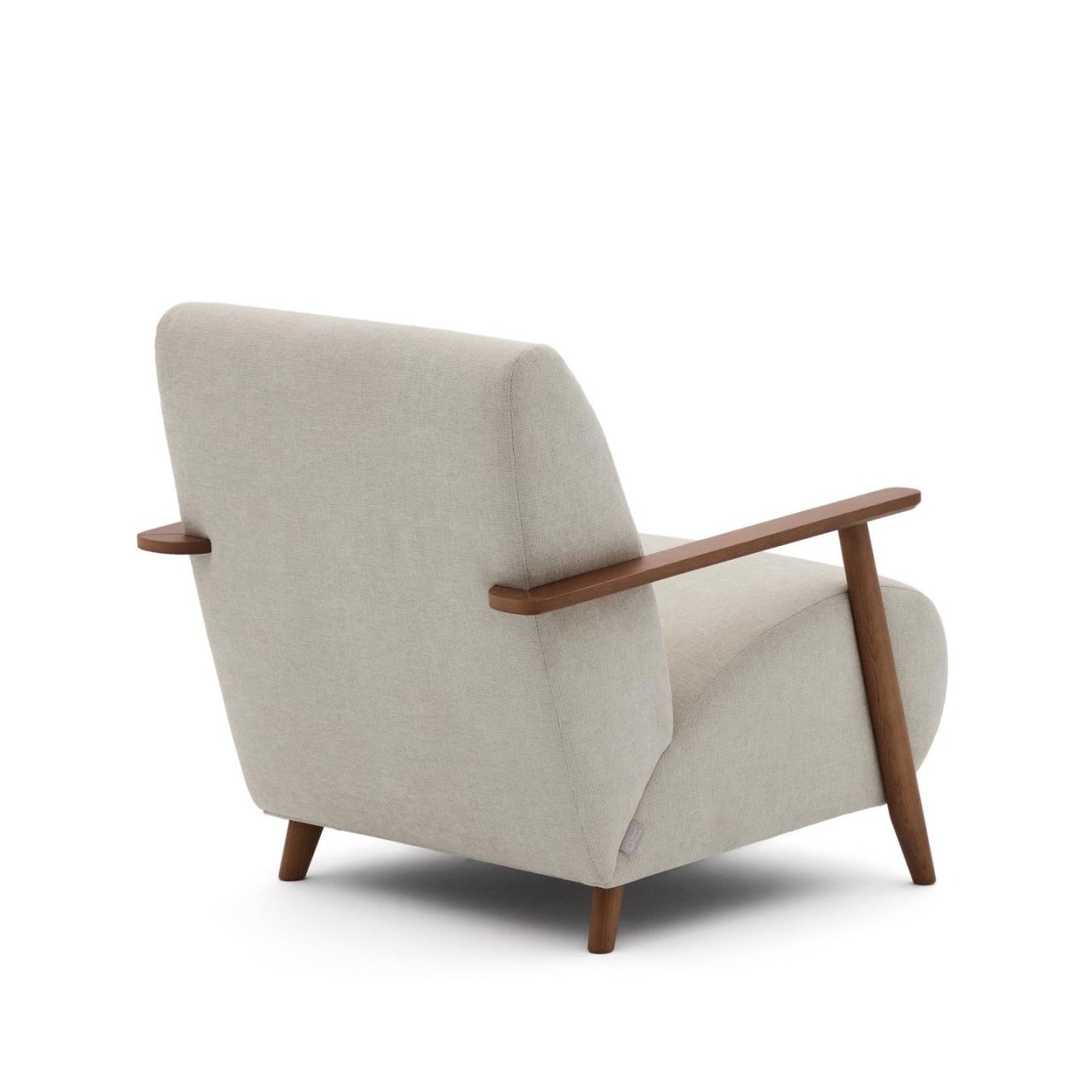 Fotoliu bej perla/maro din textil Meghan Chenille Kave Home