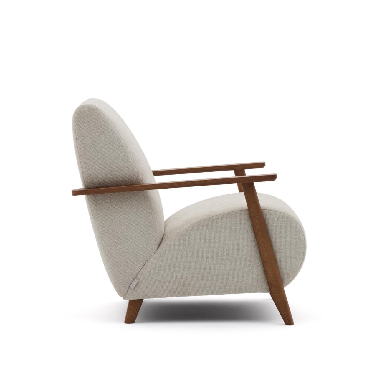 Fotoliu bej perla/maro din textil Meghan Chenille Kave Home