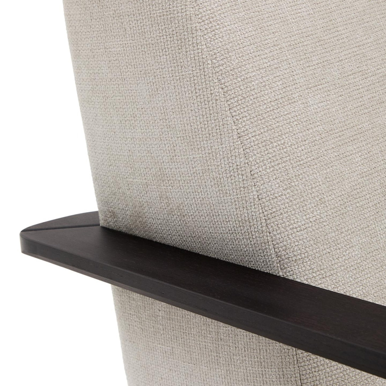 Fotoliu bej perla/maro wenge din textil Meghan Chenille Kave Home