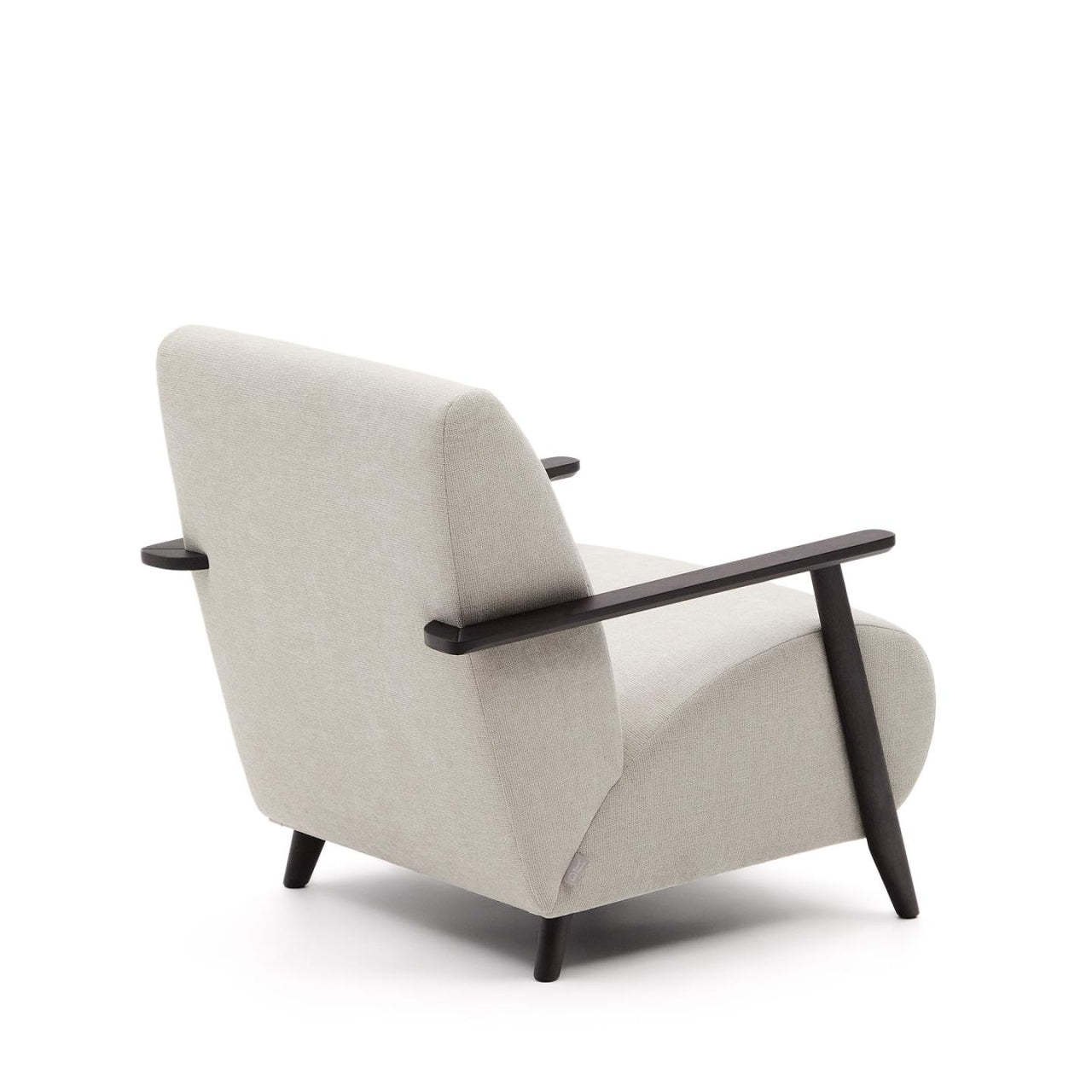 Fotoliu bej perla/maro wenge din textil Meghan Chenille Kave Home