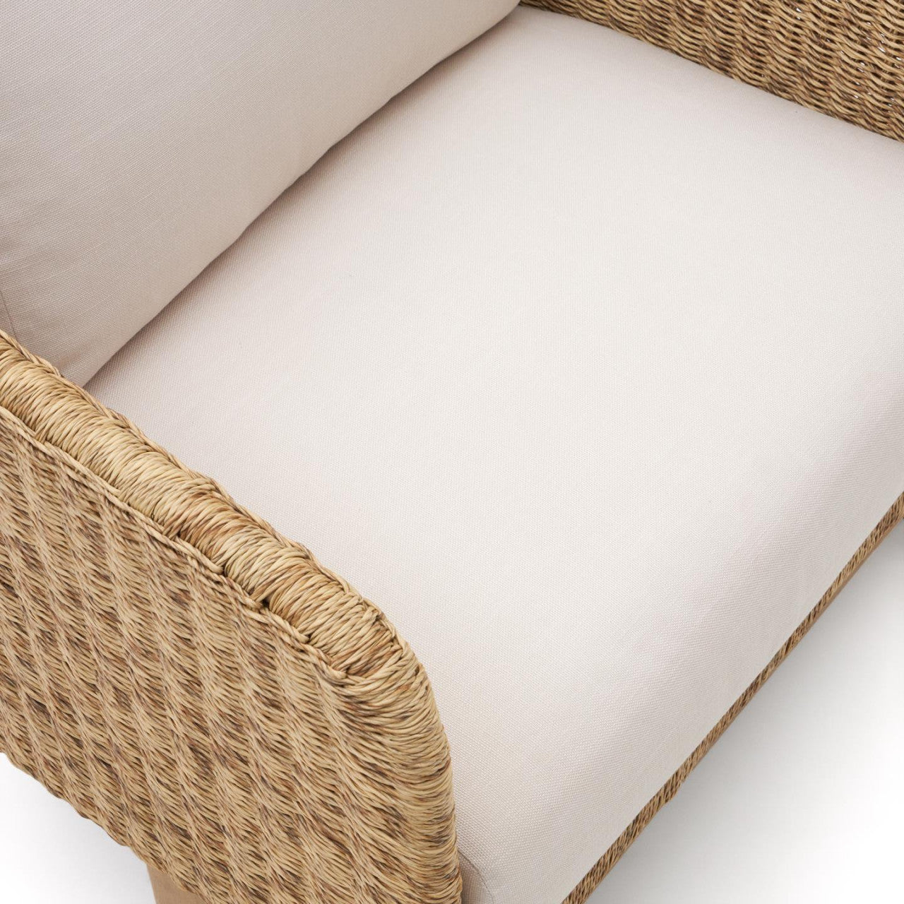 Fotoliu crem/maro din textil Xoriguer Kave Home