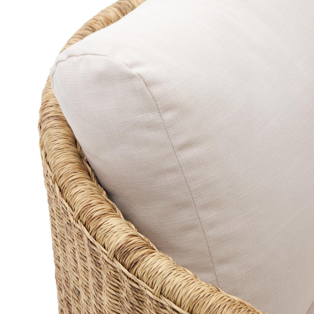 Fotoliu crem/maro din textil Xoriguer Kave Home