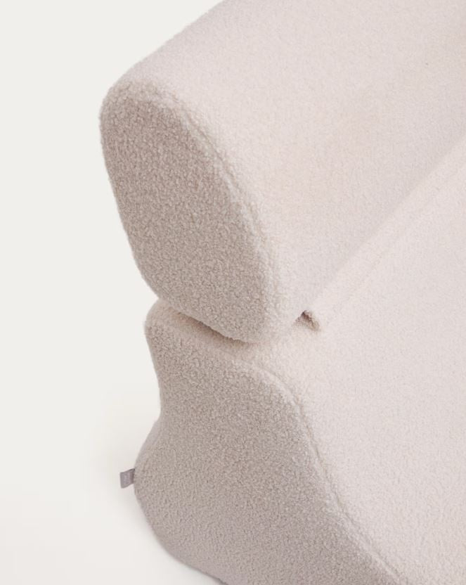 Fotoliu ecru din textil Club Boucle Kave Home