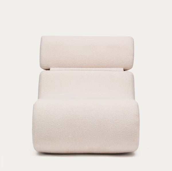 Fotoliu ecru din textil Club Boucle Kave Home