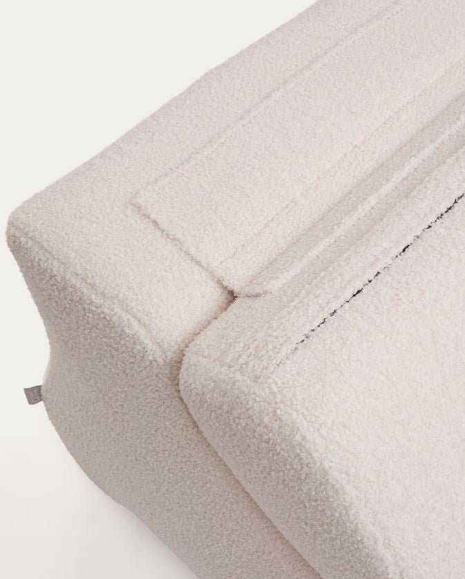 Fotoliu ecru din textil Club Boucle Kave Home